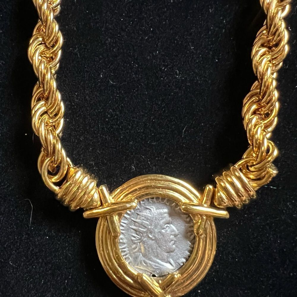 SOLD!!  #2- Carolee Gold Coin Jewelry & earrings & matching key ring & bracelet - Picture 3 of 11